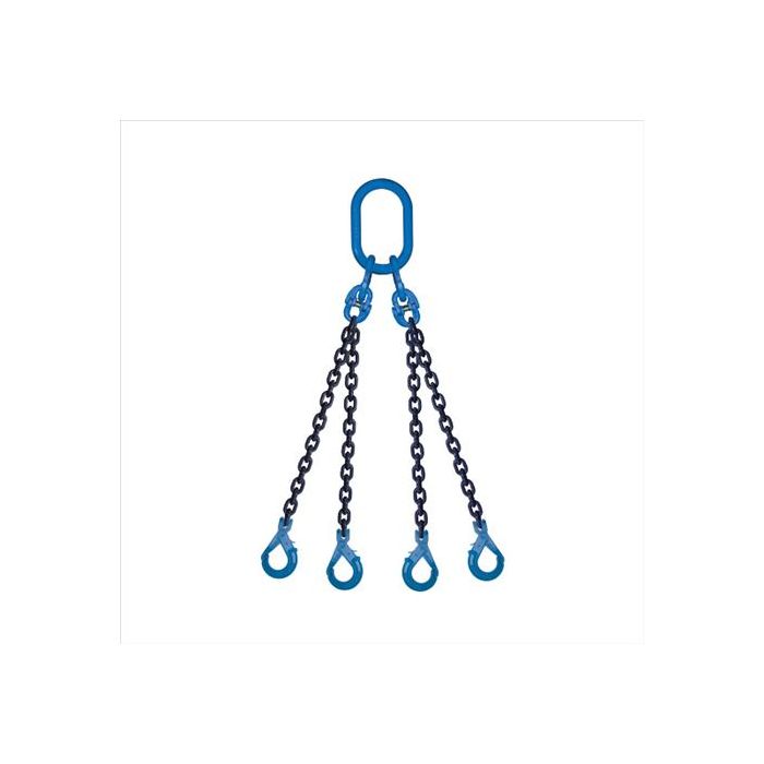 Строп цепной 4сц паук 8мм, самозакрывающиеся крюки с зажимом на концах, 6,5 м