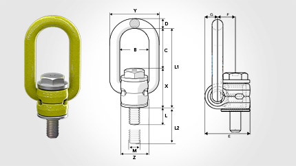 Децентрированный рым DLP - метрические размеры резьбы от Gunnebo gunne_176-5389697