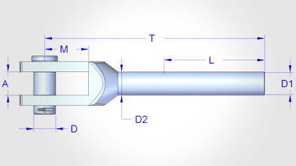 Фитинг Clevis № 710, нержавеющая сталь от Gunnebo Фитинг Clevis № 710, нержавеющая сталь от Gunnebo